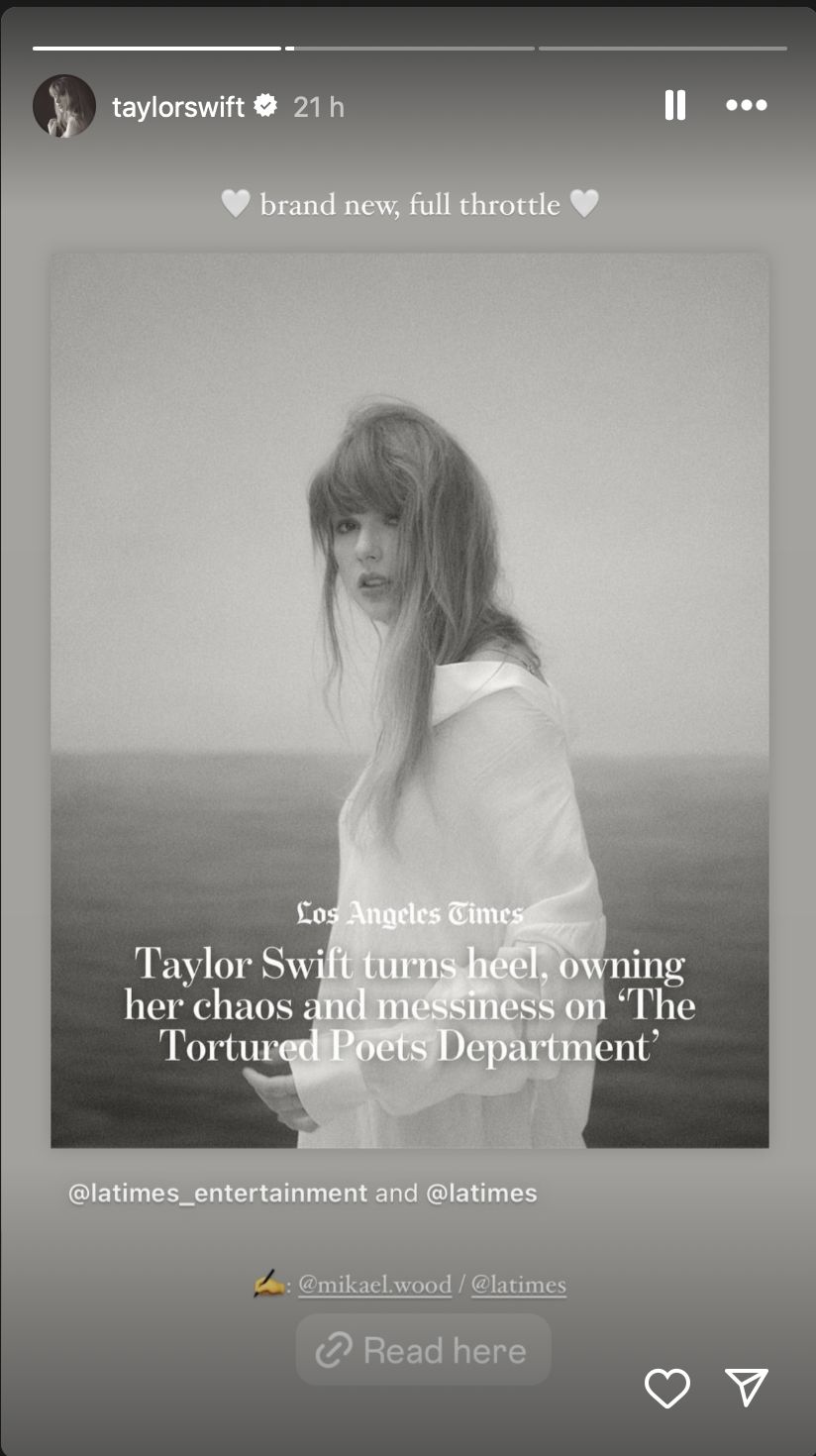 (Photo:IG@taylorswift Instagram Story)