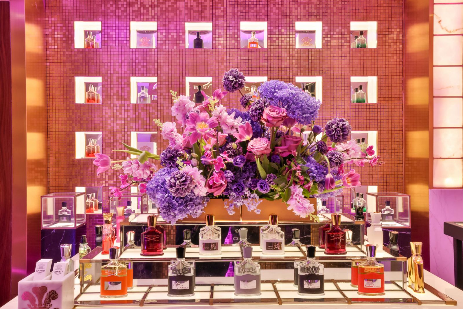 Fragrance displays at Creed boutique, Podium Mall