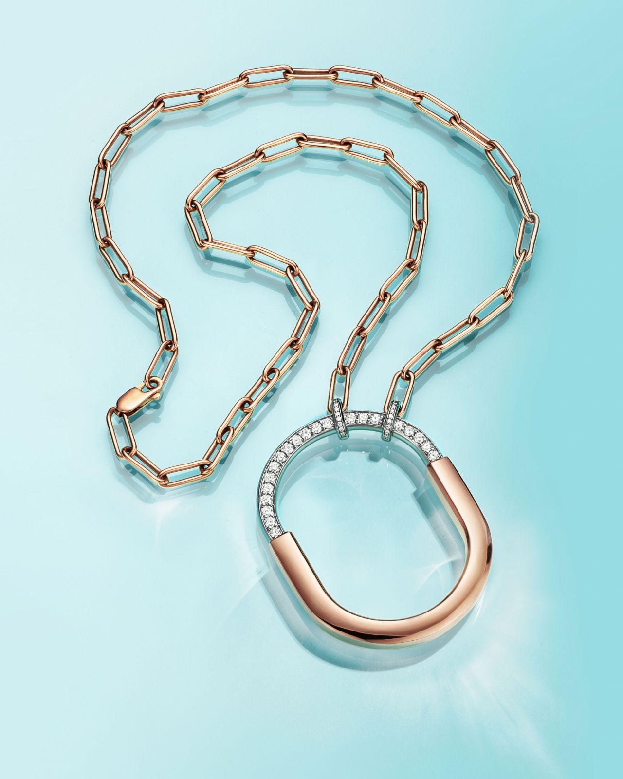 Tiffany Lock pendant in 18c rose and white gold with diamonds (Photo: Courtesy of Tiffany & Co)