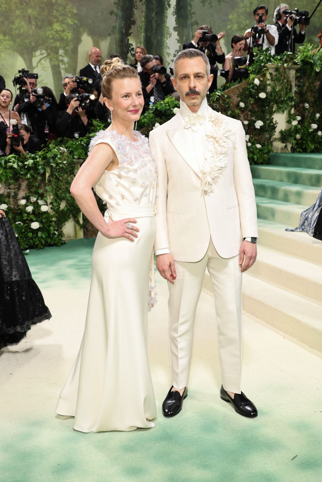 NEW YORK, NEW YORK - MAY 06: (L-R) Emma Wall and Jeremy Strong attend The 2024 Met Gala Celebrating "Sleeping Beauties: Reawakening Fashion" at The Metropolitan Museum of Art on May 06, 2024 in New York City. (Photo by Jamie McCarthy/Getty Images)