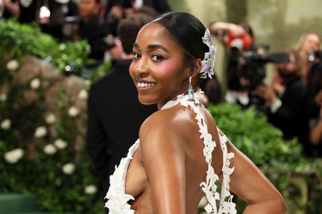 NEW YORK, NEW YORK - MAY 06: Ayo Edebiri attends The 2024 Met Gala Celebrating "Sleeping Beauties: Reawakening Fashion" at The Metropolitan Museum of Art on May 06, 2024 in New York City. (Photo by Dia Dipasupil/Getty Images)