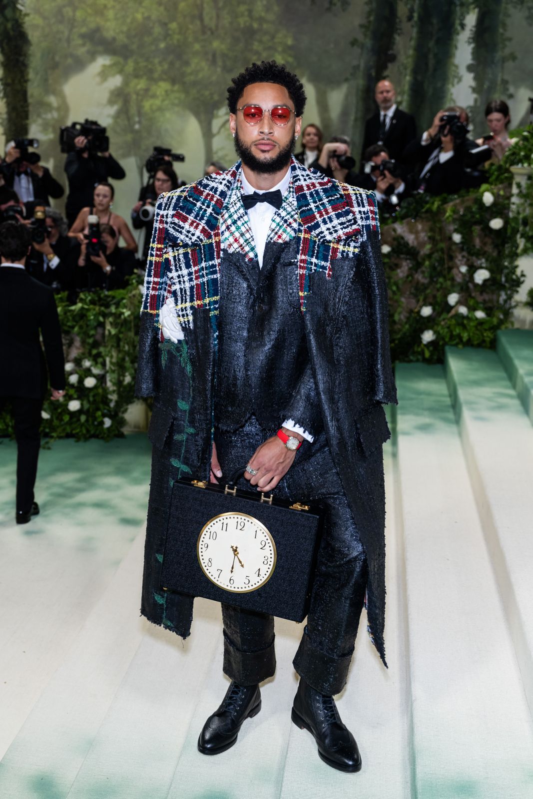 Ben Simmons with his clock briefcase (Photo: courtesy of Gotham/Getty Images)