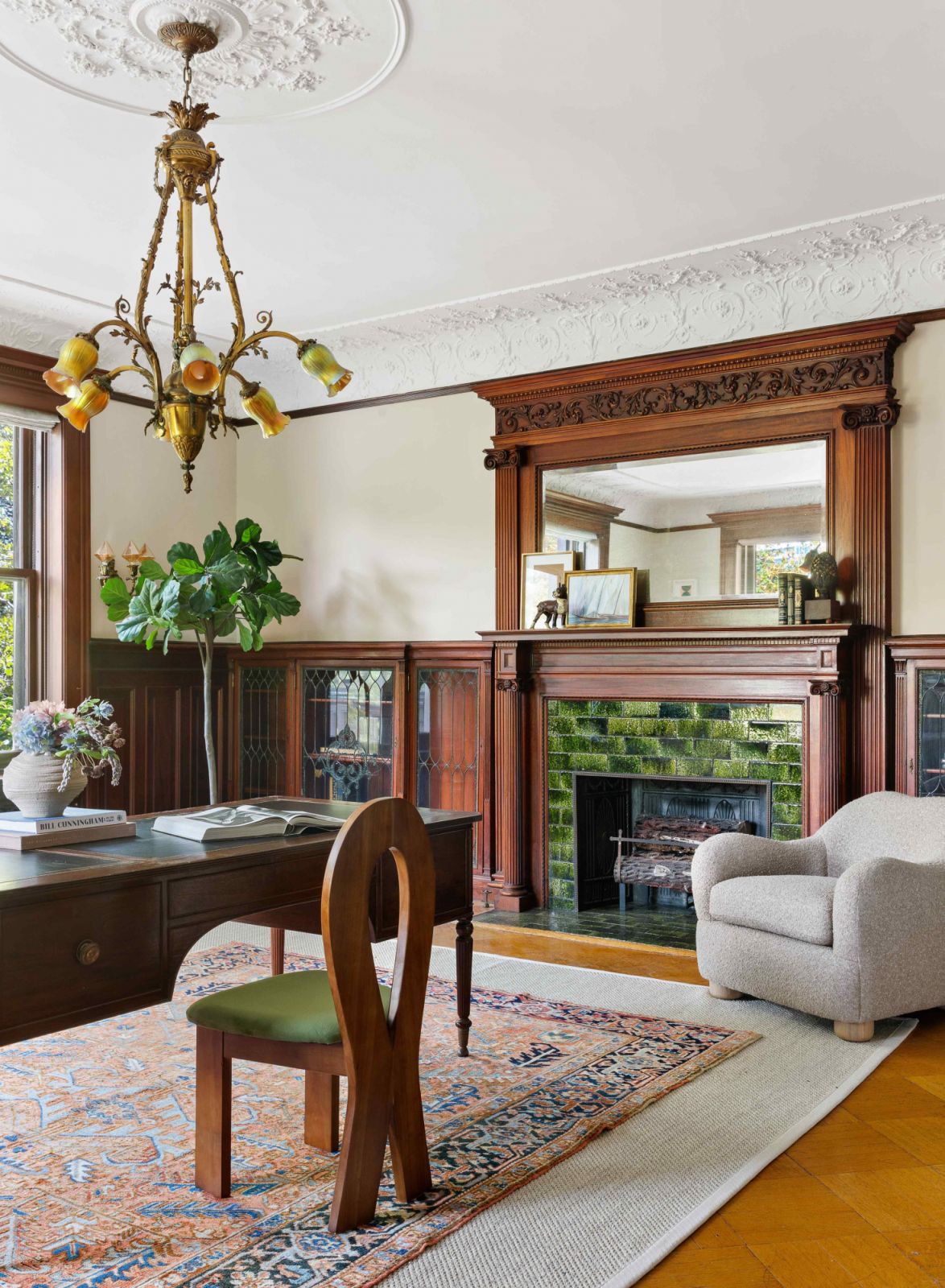Rich woods, shagreen and brass pieces that double as sculptural accents
