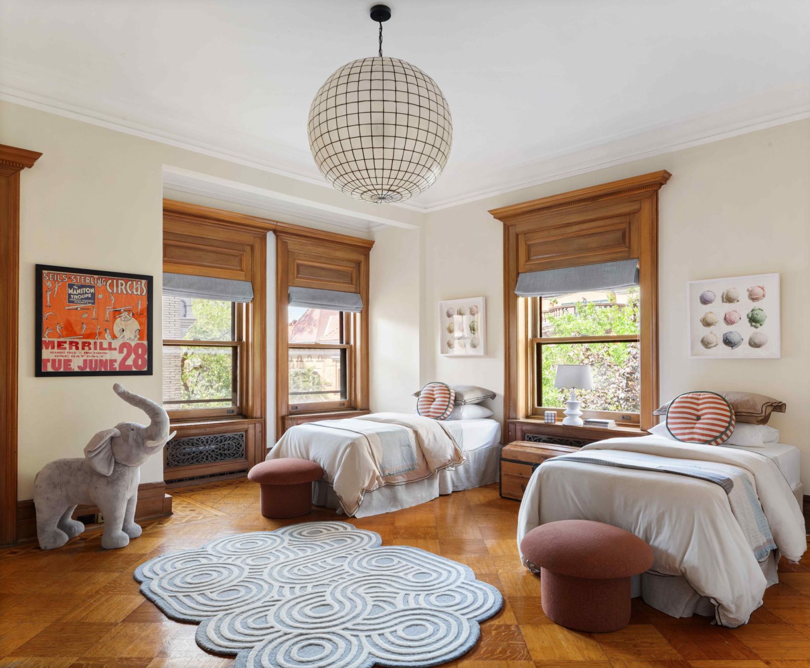 The children's bedroom, one of the seven bedrooms in the home