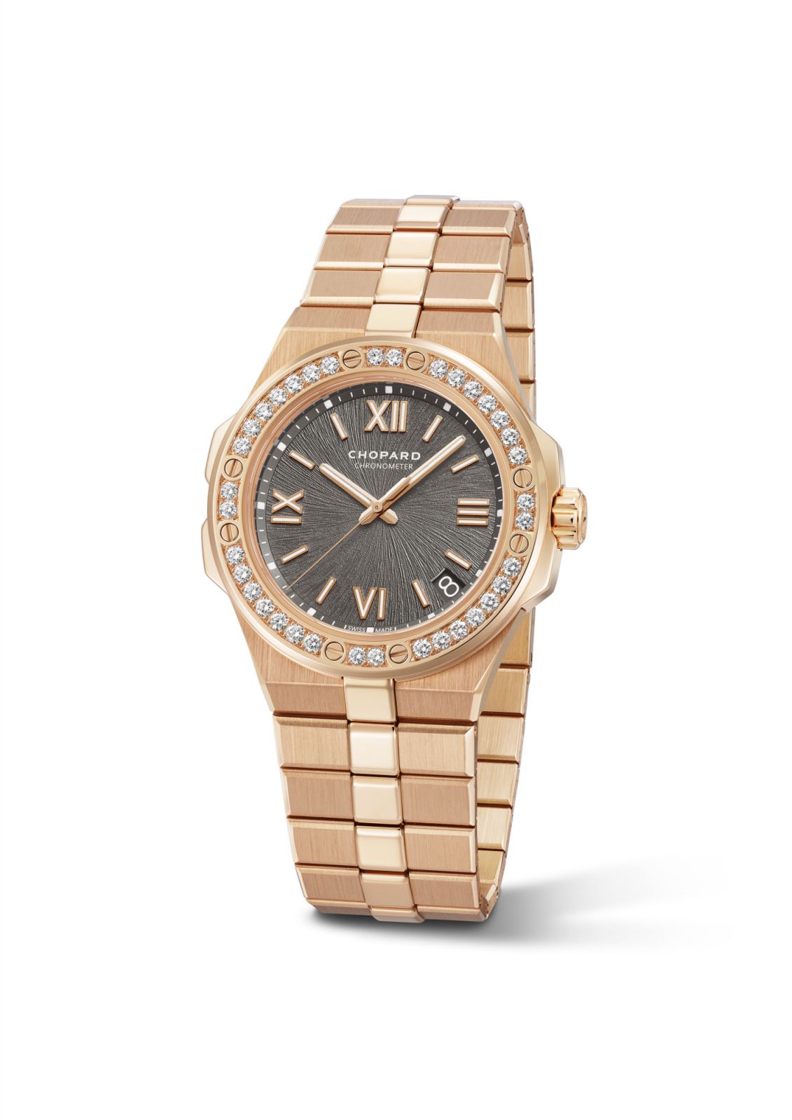 Chris Hemsworth 佩戴的Chopard Alpine Eagle玫瑰金腕錶。(Photo: Chopard)