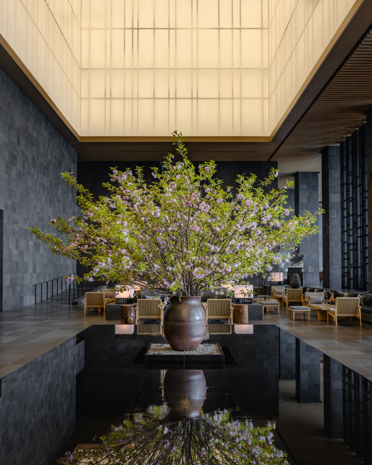 Aman Tokyo, Japan - Lobby, Spring flower bouquet, view