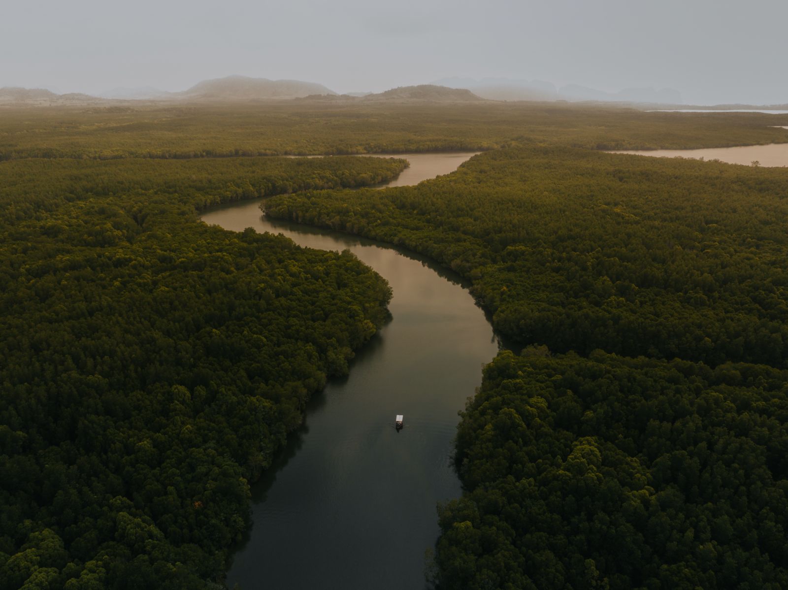 นั่งเรือชมทุ่งหยีเพ็ง  ชุมชนป่าโกงกาง บนเกาะลันตา  บ่งบอกถึงการอยู่ ร่วมกับธรรมชาติ อย่างยั่งยืน