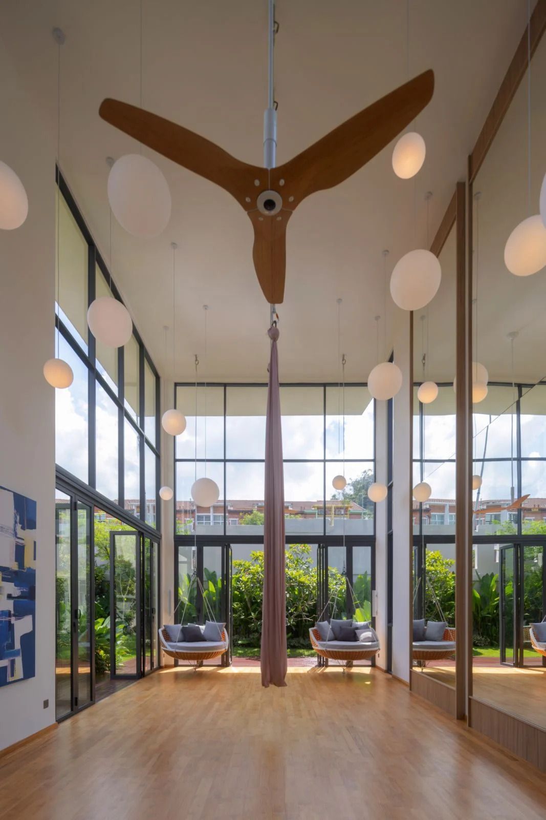 The double-volume pavilion accommodates wellness activities (Photo: Lawrence Choo)