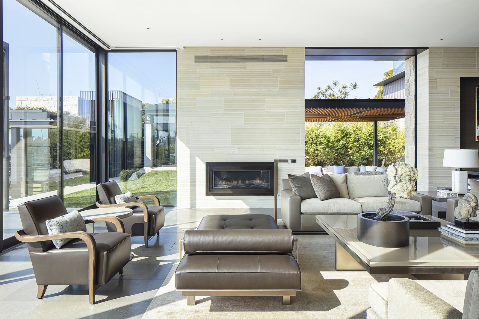 Fully custom and customised furnishings dominate the living area