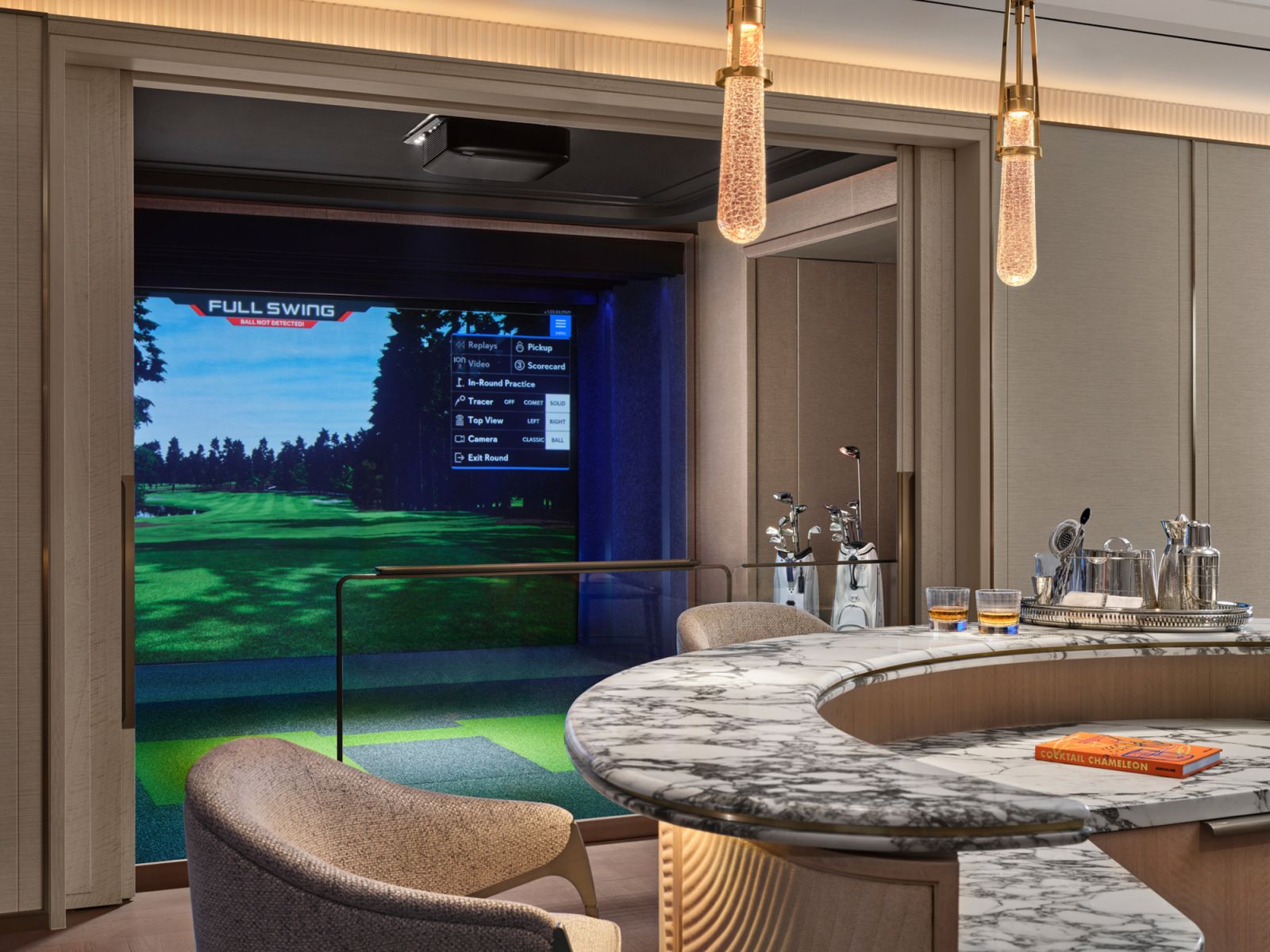 Presidential Suite - State-of-the-art full swing golf simulator with 48 renowned courses