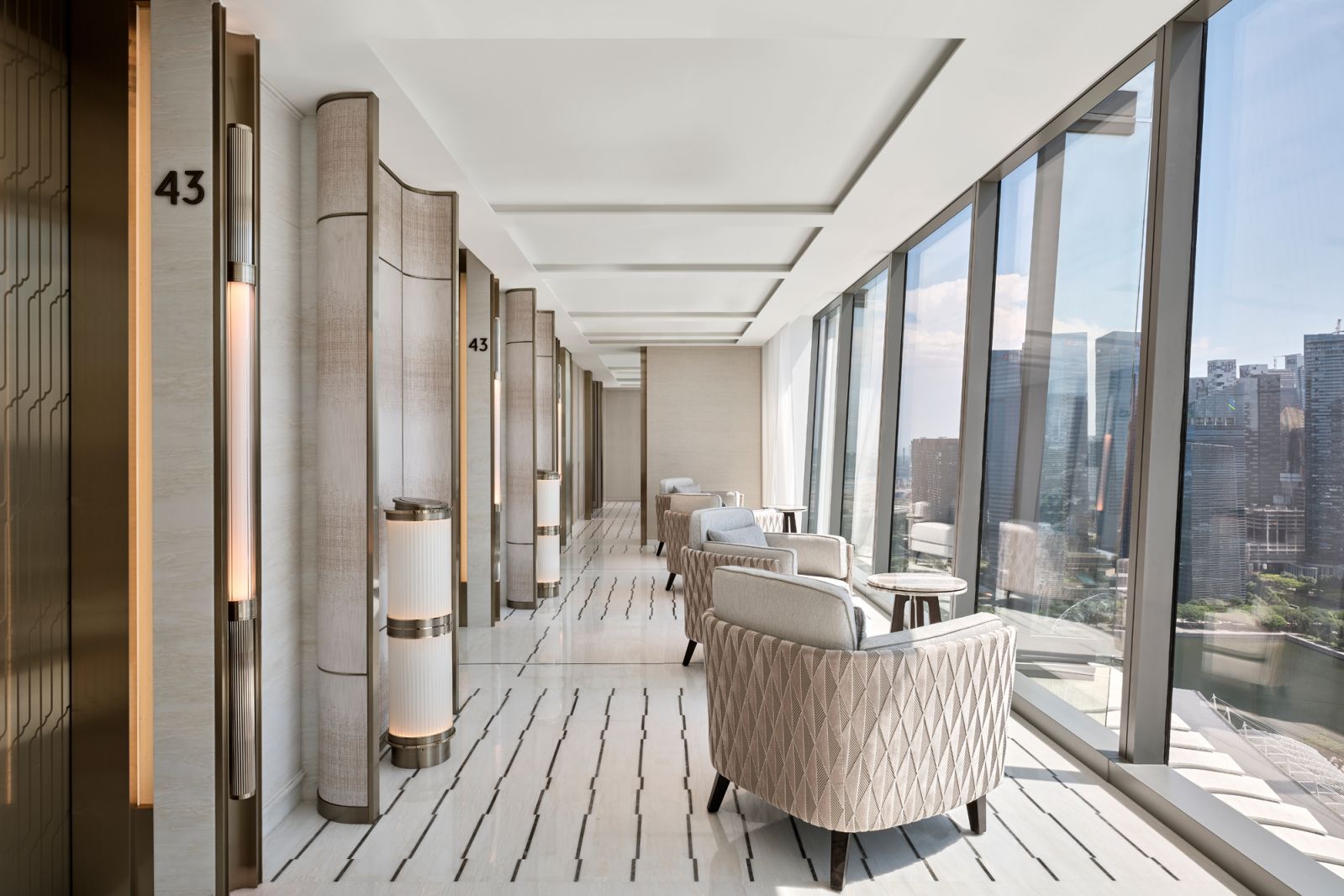 Dedicated arrival experience echoes the feeling of an upmarket penthouse