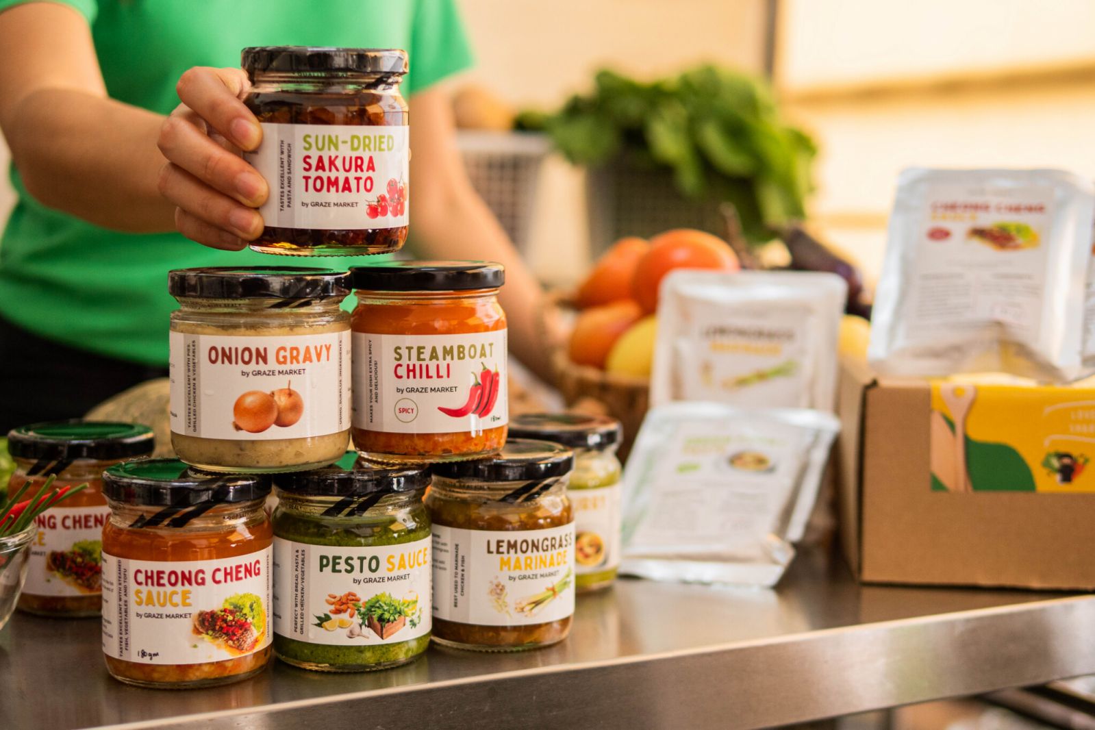 The rescued surplus food are turned into ready to sell products that are sold off the shelf at Graze Market (Photo: Saving Graze)