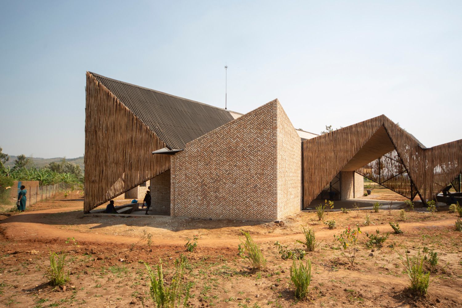 Locally-sourced materials for its roof forms, woven eucalyptus screens and intricate brick patterns (Photo: Bruce Engel / Instagram / @be_design.space)