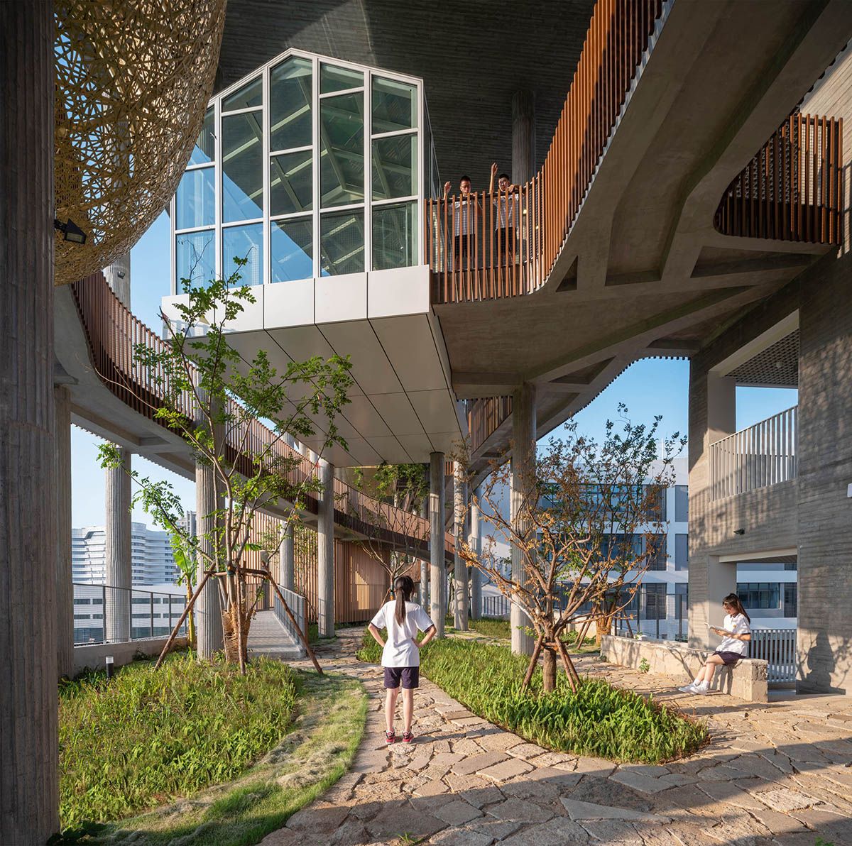 The “floating forest” campus is a bold exploration in an “efficiency-first” design (Photo: Courtesy of WAF 2023)