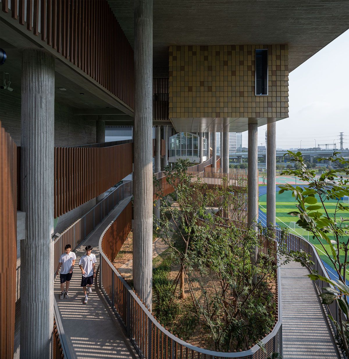 Meandering paths where students can “waste time” mindfully to release stress between lessons (Photo: Courtesy of WAF 2023)