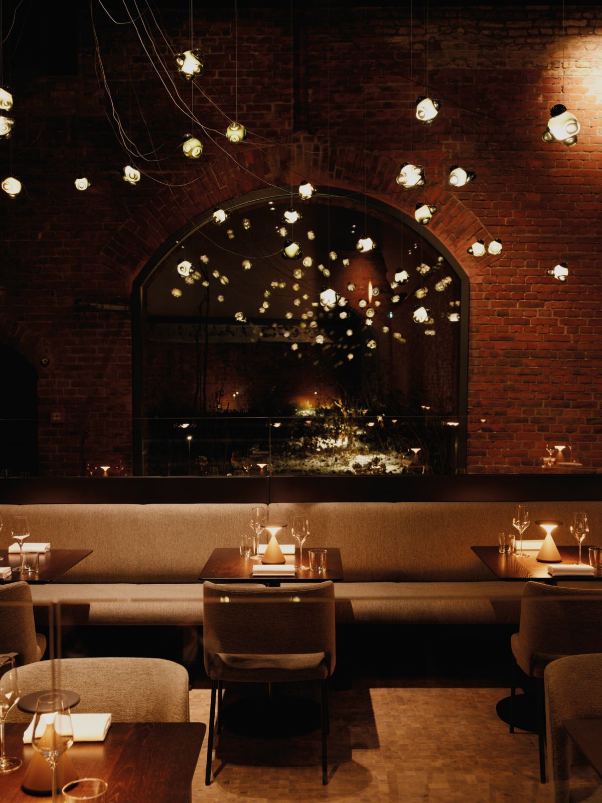 The rustic interior of Lovis restaurant