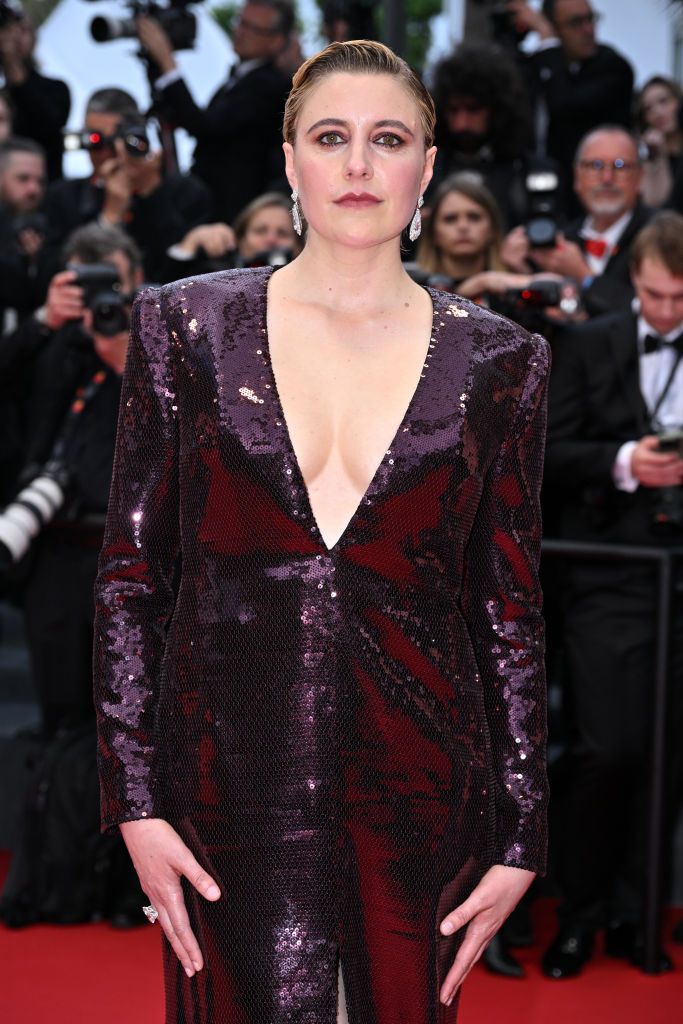 CANNES, FRANCE - MAY 14: Greta Gerwig attends "Le DeuxieÌme Acte" ("The Second Act") Screening & opening ceremony red carpet at the 77th annual Cannes Film Festival at Palais des Festivals on May 14, 2024 in Cannes, France. (Photo by Lionel Hahn/Getty Images)