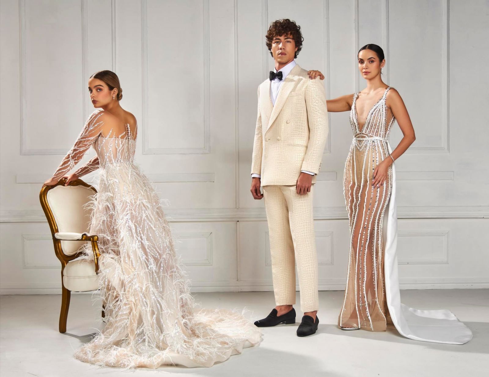 Gowns and menswear by Chynna Mamawal