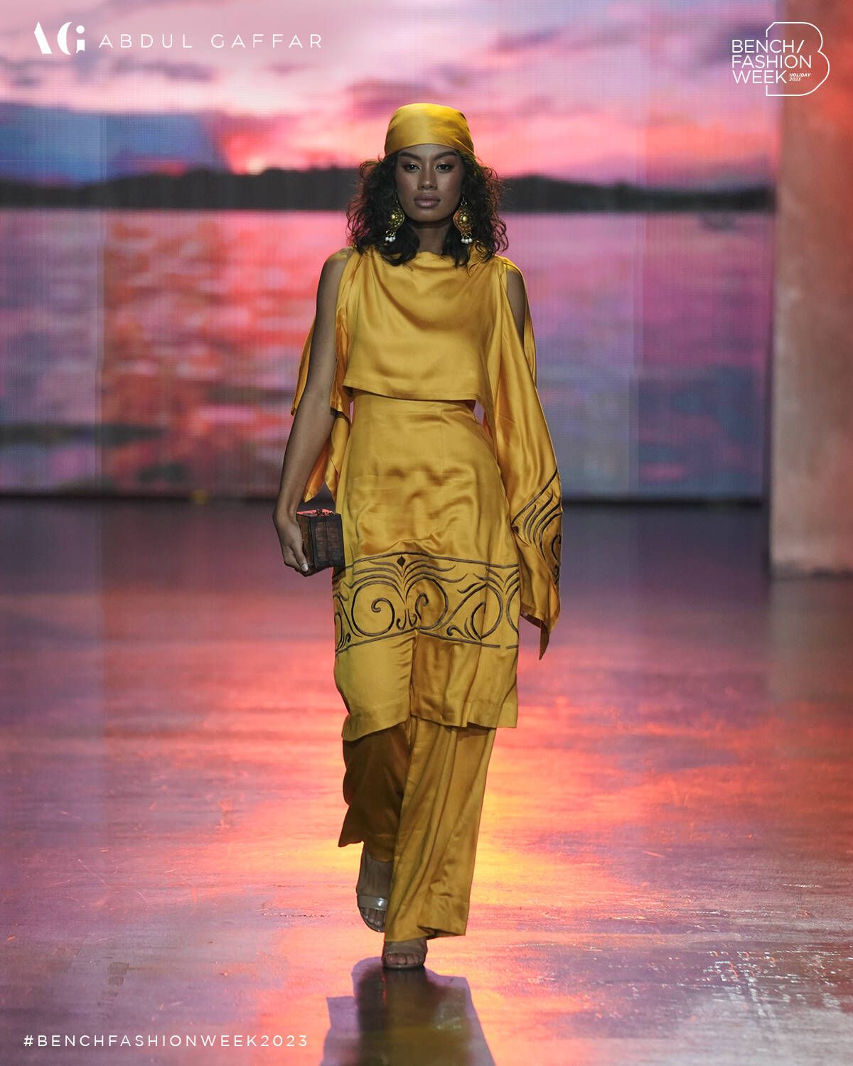 A yellow ensemble by Abdul Gaffar