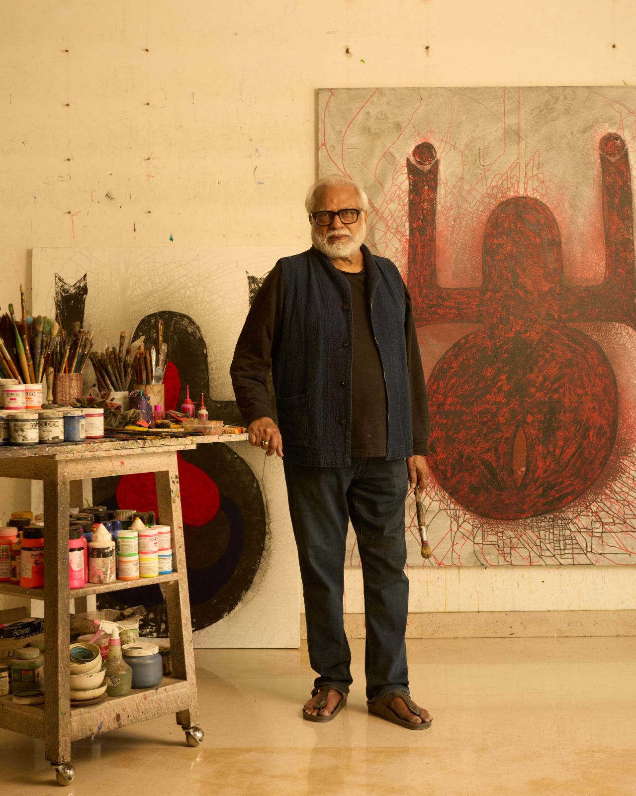 Manu Parekh photographed in his studio (Photo: Tenzin Ihagyal)