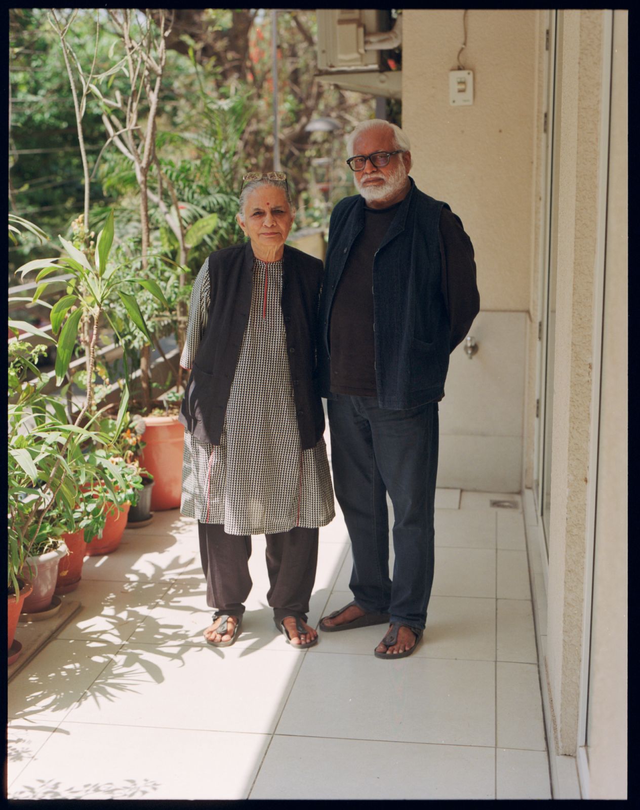The Parekh's outside their Delhi studio (Photo: Tenzin Ihagyal)