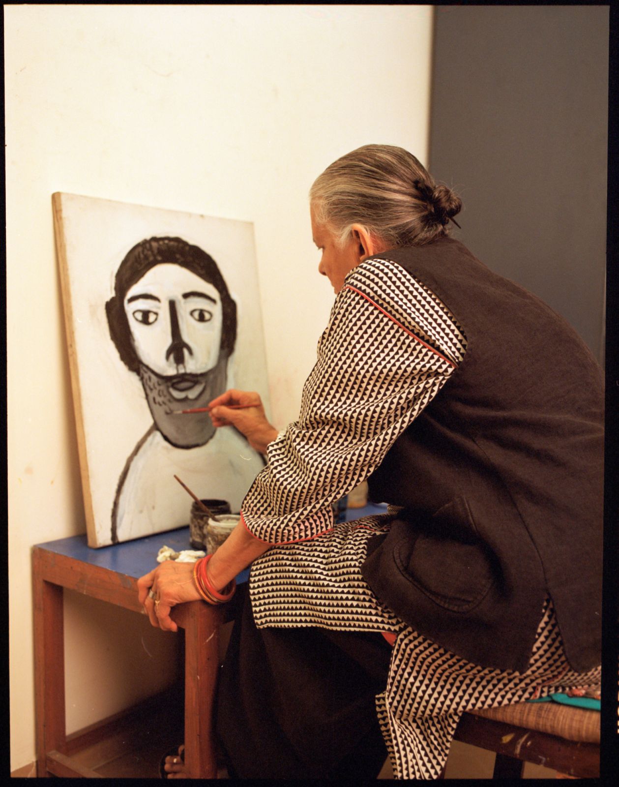Madhvi Parekh at work in her studio (Photo: Tenzin Ihagyal)