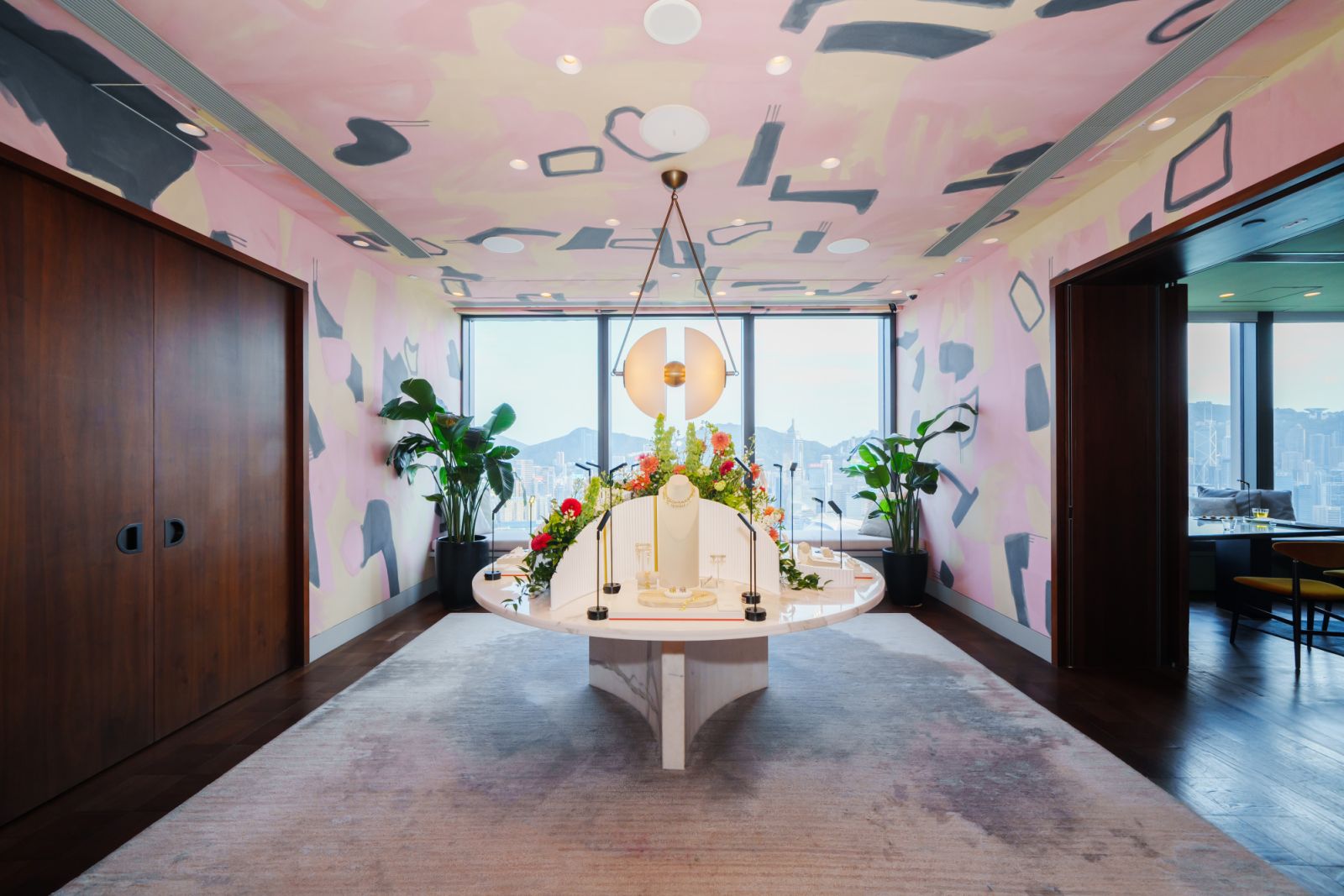 The set up of the collection at Carlyle & Co (Photo: courtesy of Hearts On Fire)