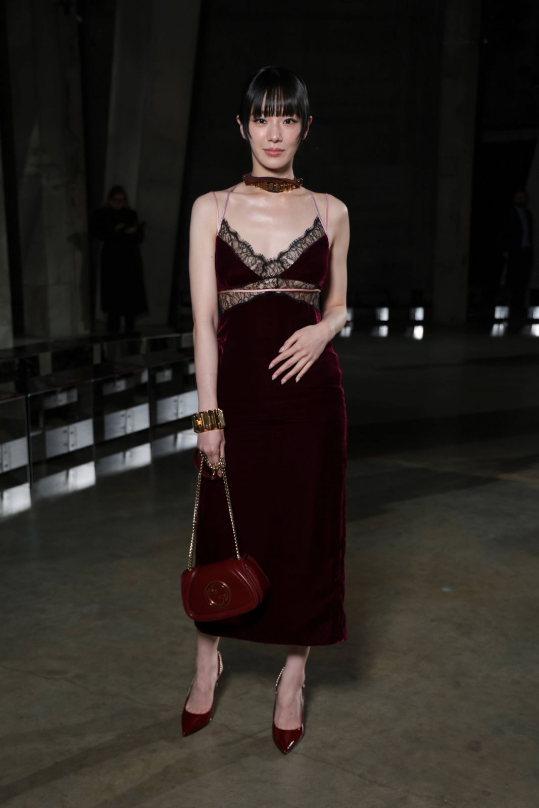 LONDON, ENGLAND - MAY 13: Park Gyuyoung attends the Gucci Cruise 2025 Fashion Show at Tate Modern on May 13, 2024 in London, England. (Photo by Shane Anthony Sinclair/Getty Images for Gucci)