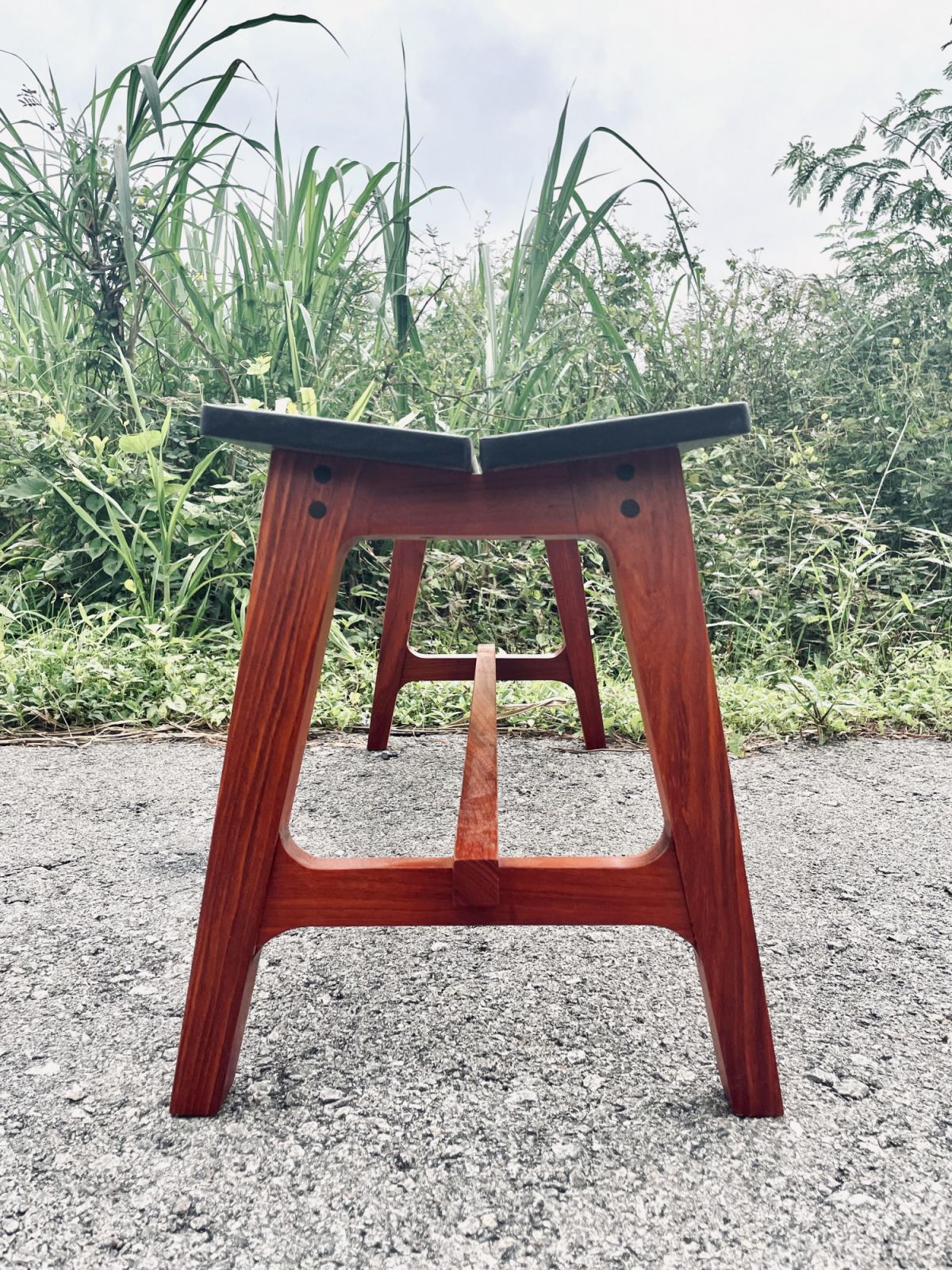 The custom African bench (Photo: Courtesy of LAIN Furniture)