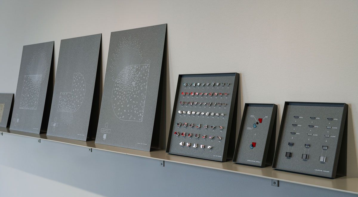 A showcase of materials used in the various installations