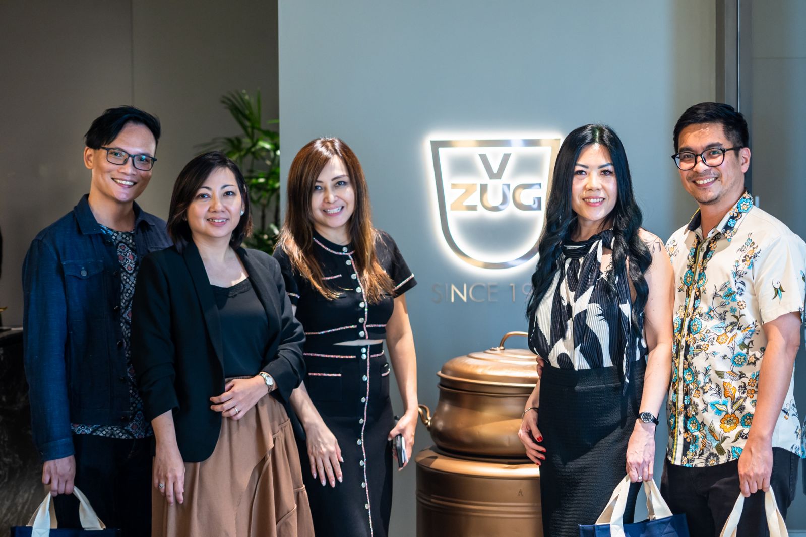 From left: XXX, Tatler Homes Singapore senior account director, Christine Sipin, V-Zug managing director for Southeast Asia, Angeline Yap, XXX, and XXX