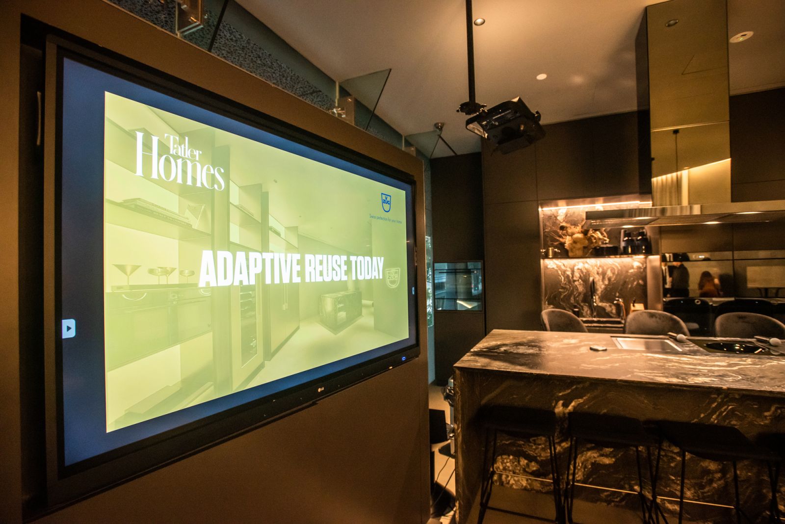 Setting the stage for a lively discussion on adaptive reuse architecture at the V-Zug Singapore showroom