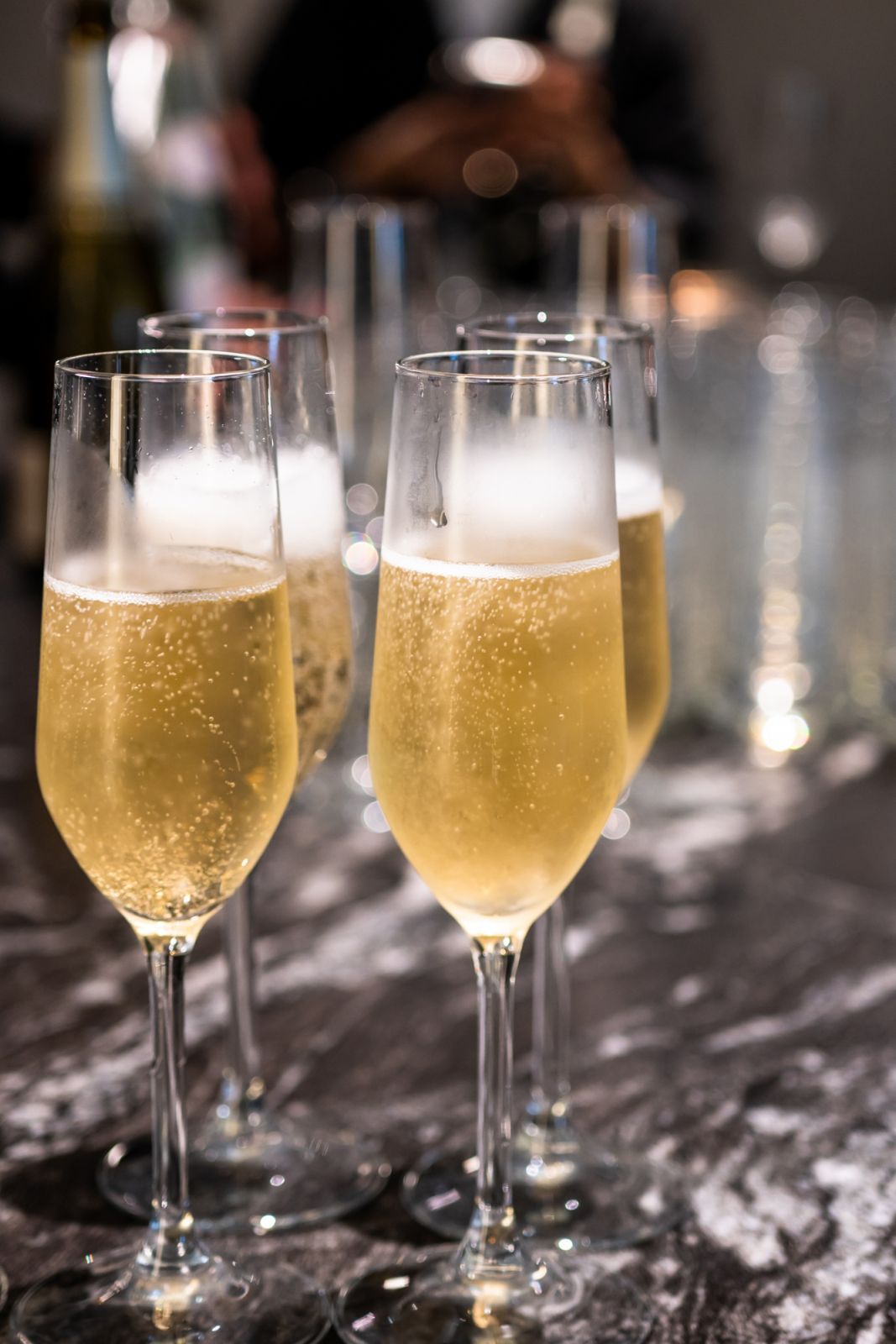 Champagne was served throughout the evening