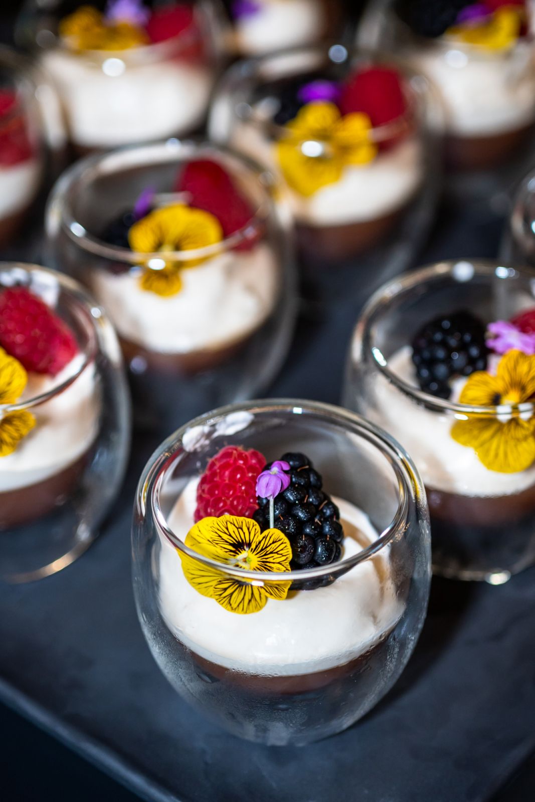 The citrus and tea jelly parfait for dessert