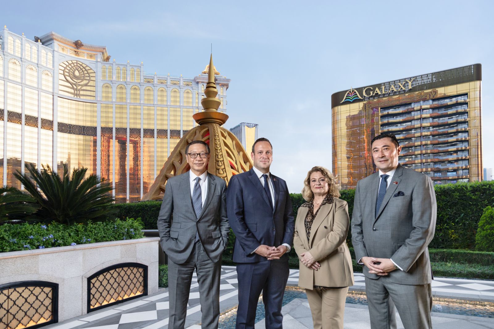 From left: Francis Lui, Galaxy Entertainment Group’s deputy chairman, with Frédéric Genta, Marie-Pascale Boisson and Troy Hickox