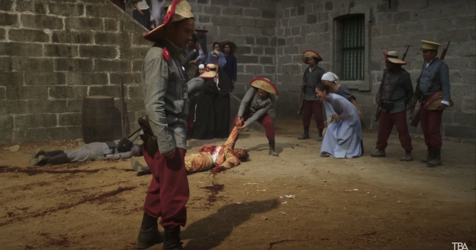 Juan Luna's iconic painting Spoliarium was recreated on-screen for 'Heneral Luna' (Photo: TBA Studios)