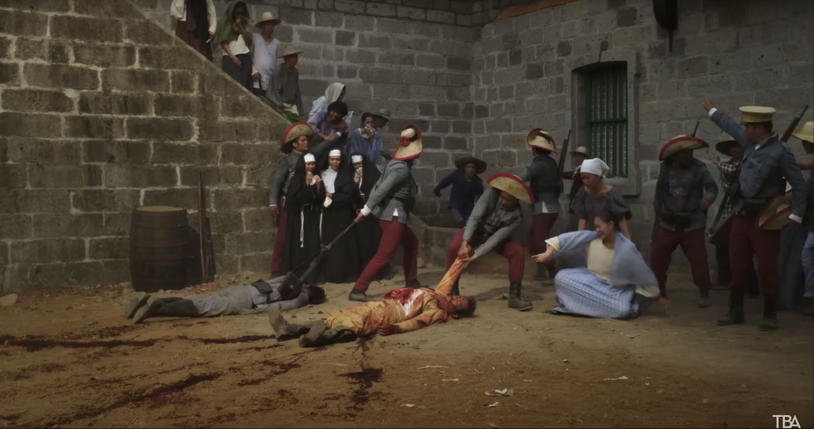 Juan Luna's iconic painting Spoliarium was recreated on-screen for 'Heneral Luna' (Photo: TBA Studios)