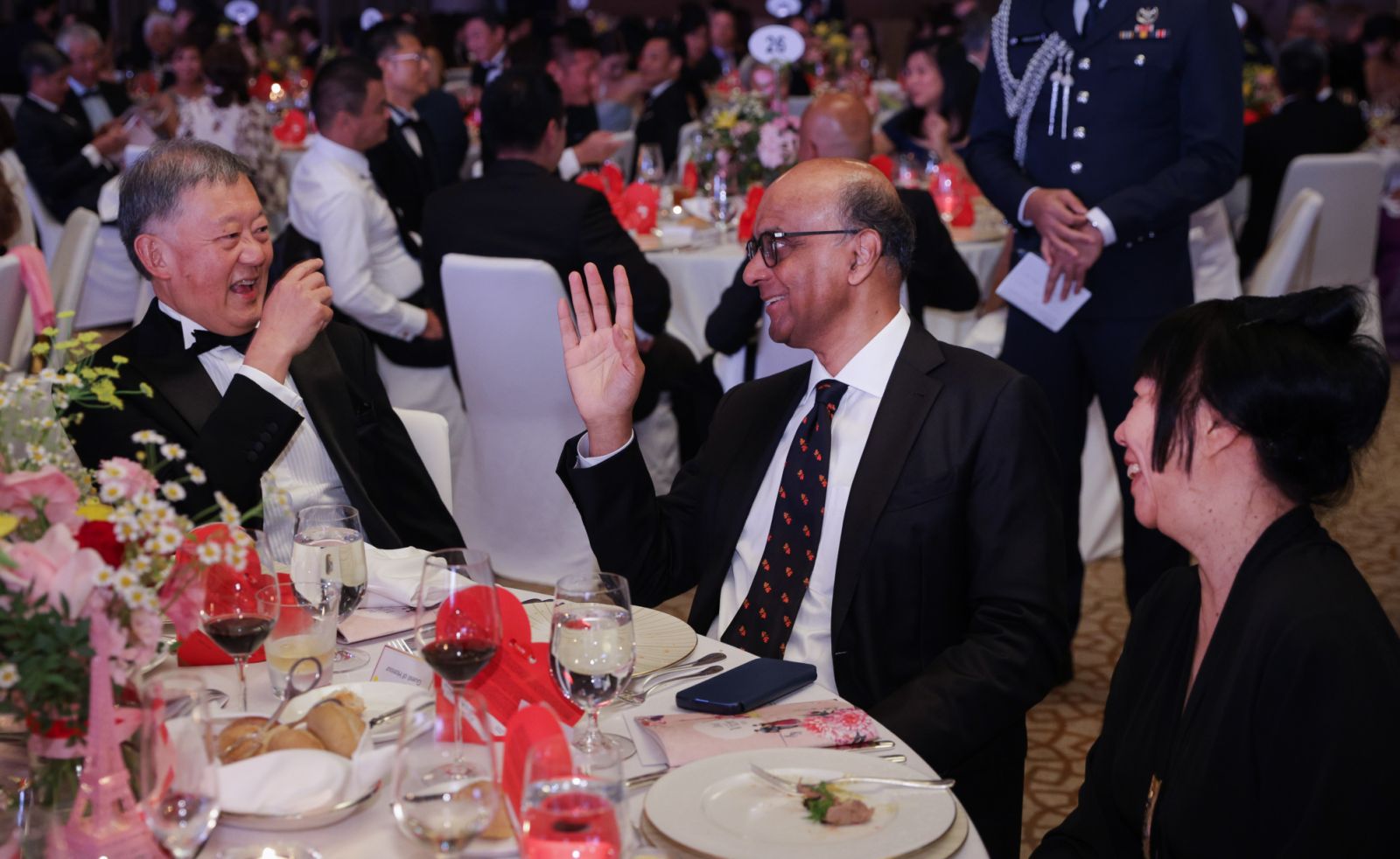 Mr Goh Yew Lin, chair of Singapore Symphony Group, President Tharman Shanmugaratnam and Jane Ittogi. (Photo: Terence Tan/MCI)
