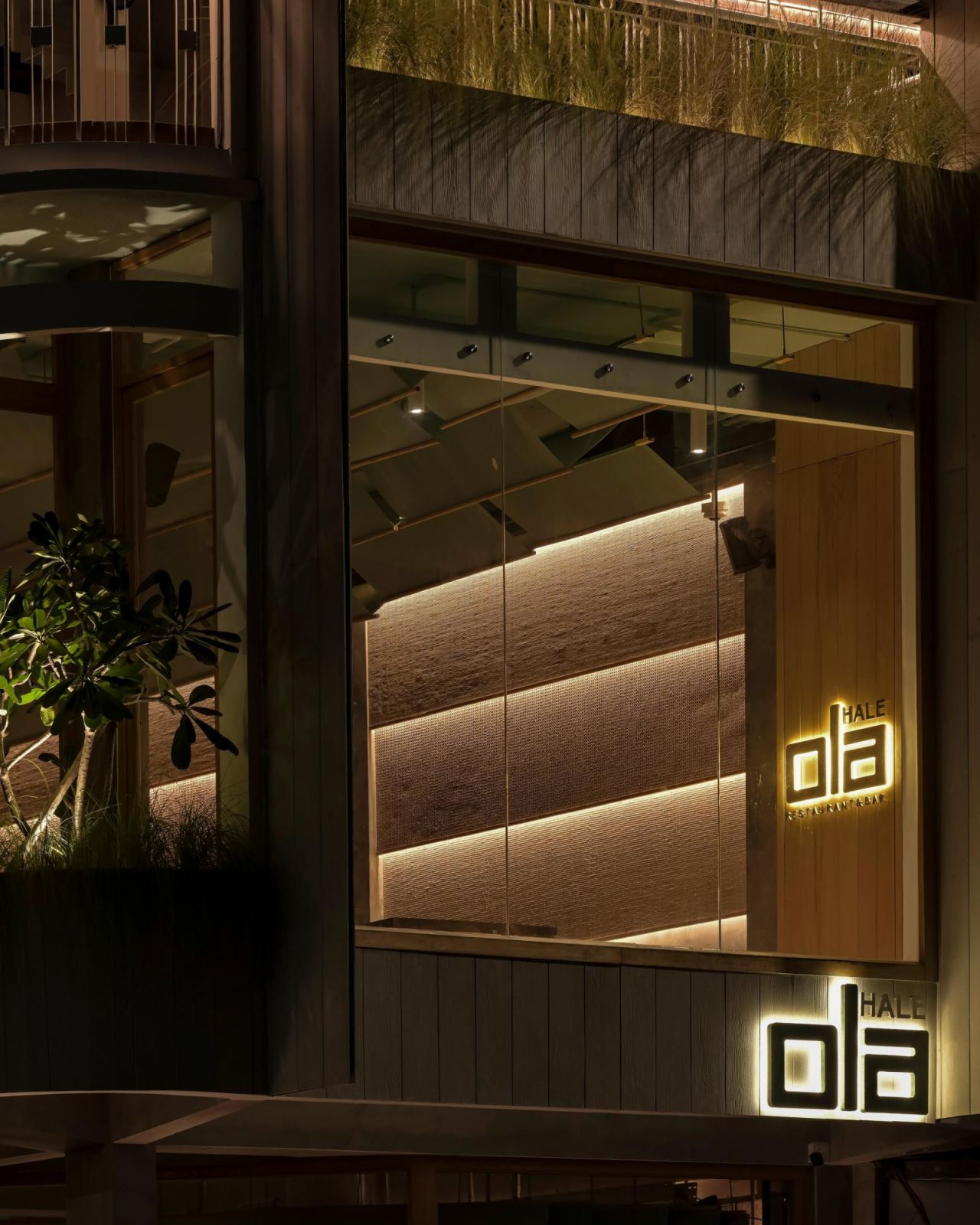 Exterior view at night
