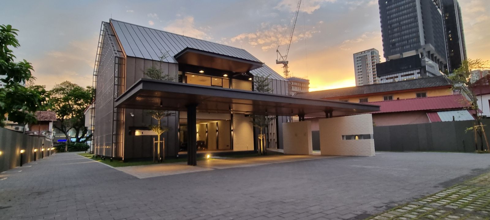 Exterior of Penang Heritage Mansion's newly built contemporary volume
