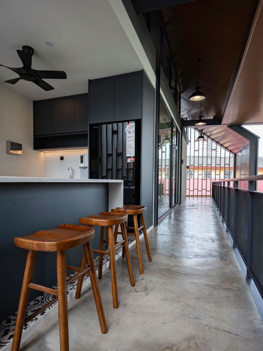 Interior shot of Penang Heritage Mansion's newly built contemporary volume