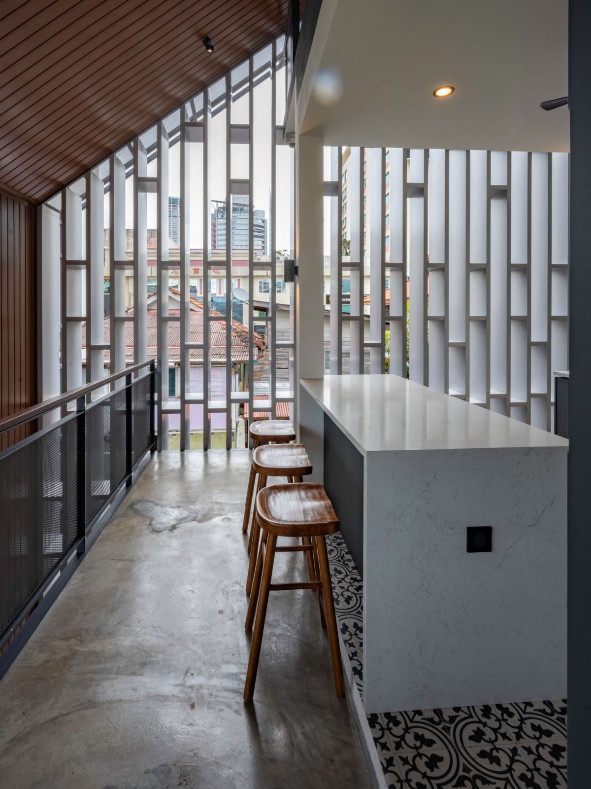 Interior shot of Penang Heritage Mansion's newly built contemporary volume