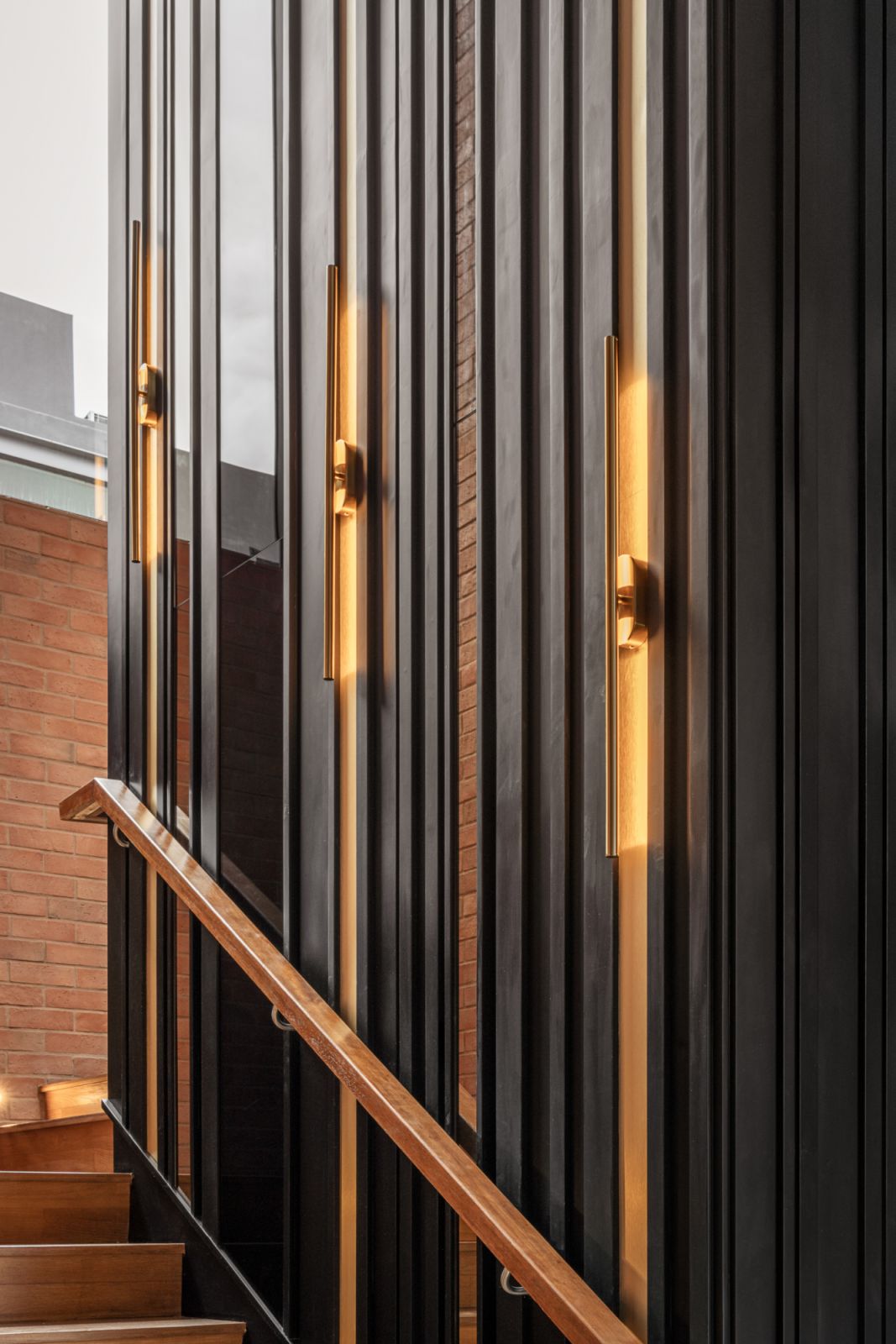 The wooden panelling  is a handsome detail