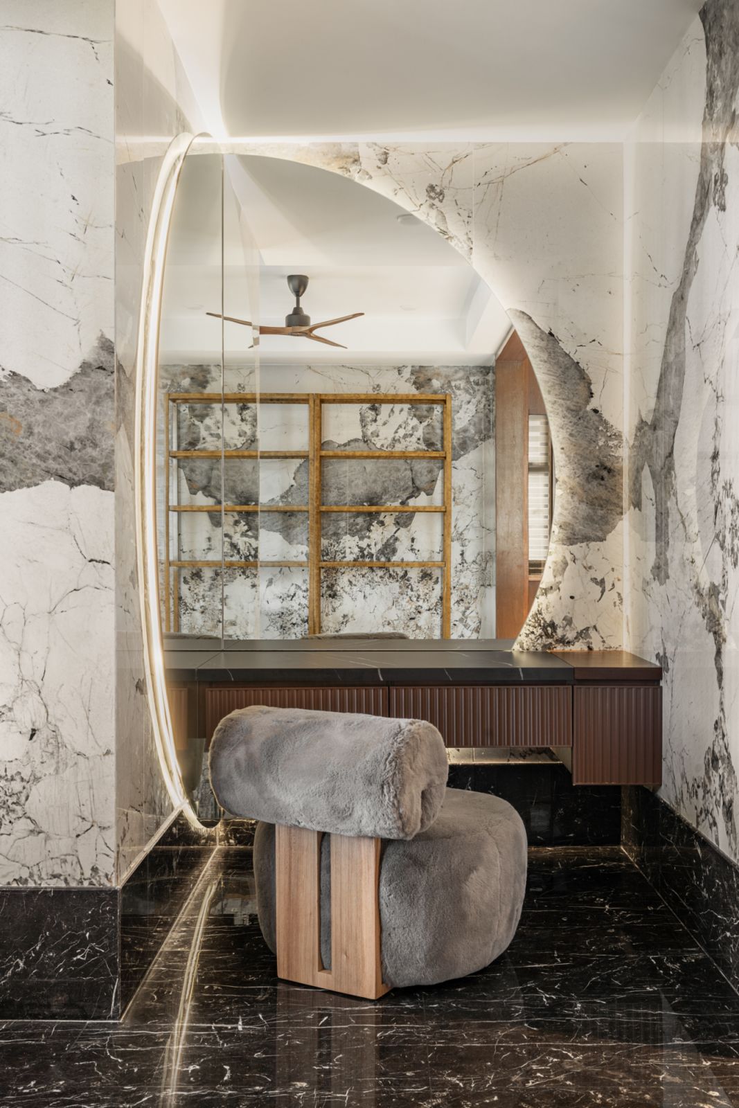 The vanity table is a indulgent nook
