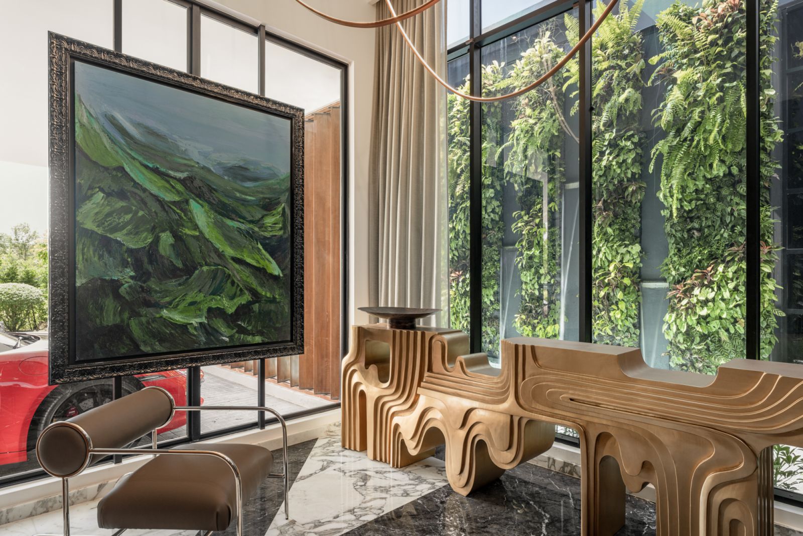 The console table in the foyer makes a memorable first impression