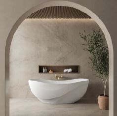 Victoria + Albert Baths 以化繁為簡的雕塑型態，呼應建築結構和仿生藝術的美感線條，打造2024年度新品Seros系列。（Photo: 楠弘集團提供） NEW