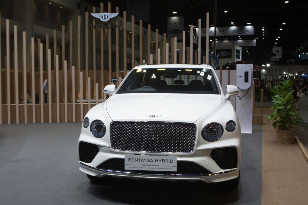 Bentley has showcased the Bentley Bentayga Plug-in Hybrid electric vehicle at the 2022 Bangkok Motor Show. (Photo by Atiwat Silpamethanont/NurPhoto via Getty Images)