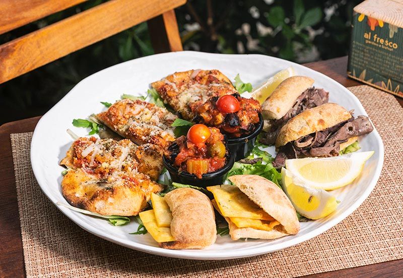 Some of the food served at Al Fresco Giardino e Bistrot