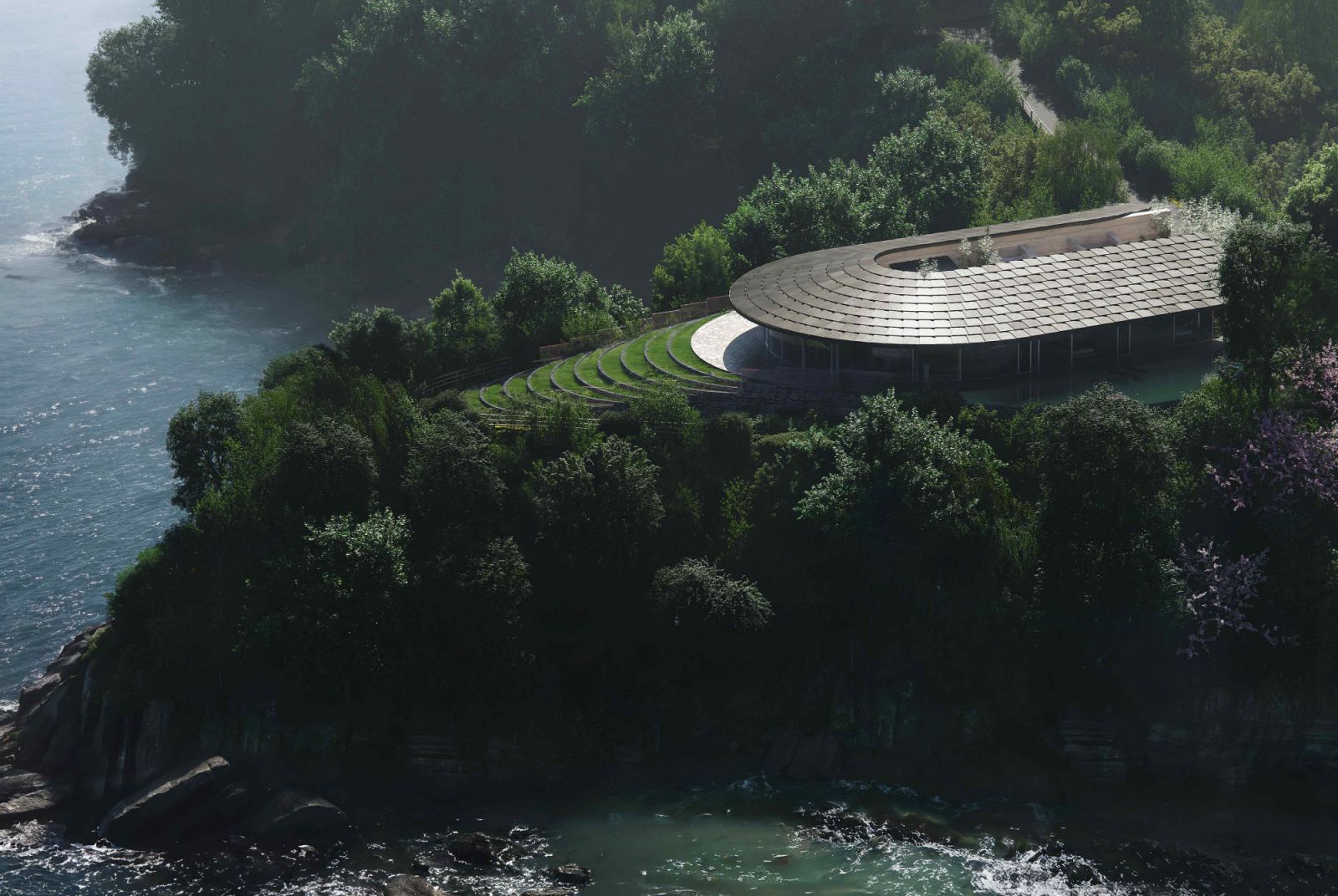 The 180 villa at the peninsula’s tip, angled at 180 degrees