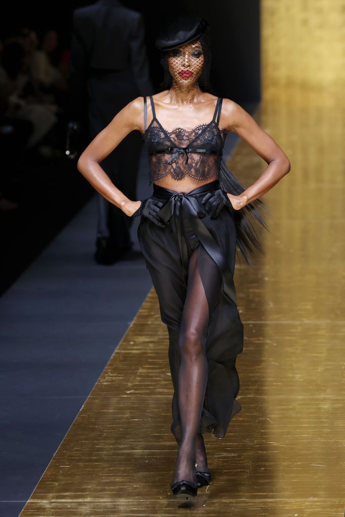 Naomi Campbell walks the runway at the Dolce & Gabbana Fall/Winter 2024-2025 fashion show (Photo: Vittorio Zunino Celotto/Getty Images)